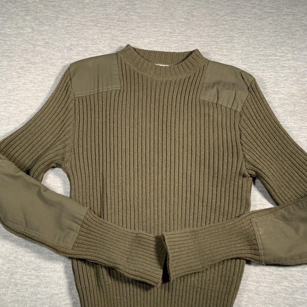 DSCP Valor Collection Sweater Mens 40 Olive‎ Green Wool Military Pullover Patch - Picture 3 of 11
